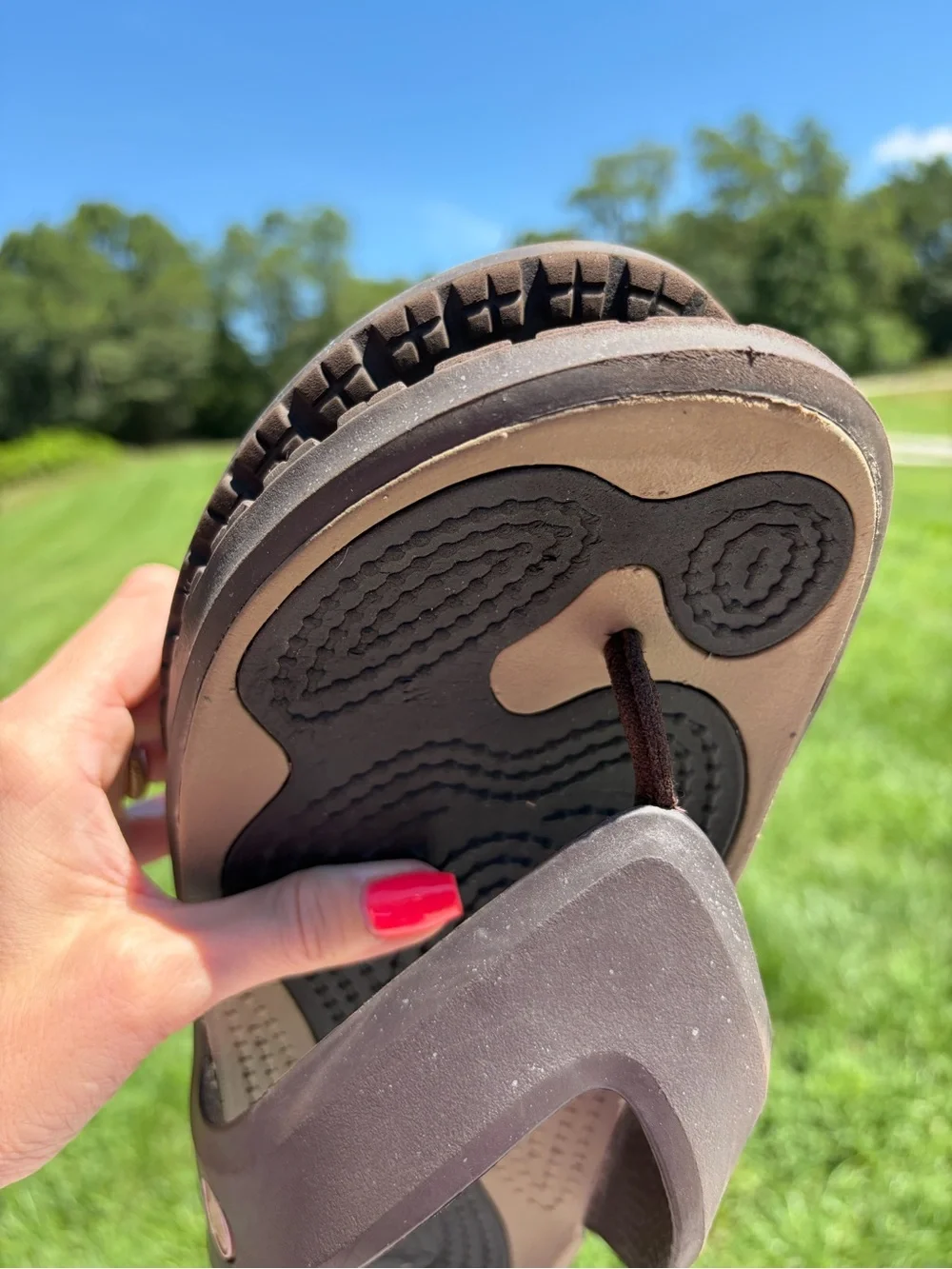 CROCS Modi Sport Flip Flop Sandals Tan Brown Men's 13 Slip On